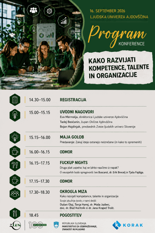na sliki je program konference